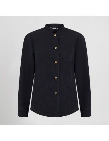 CHAQUETA MUJER MAO NEGRA BOTON DORADO