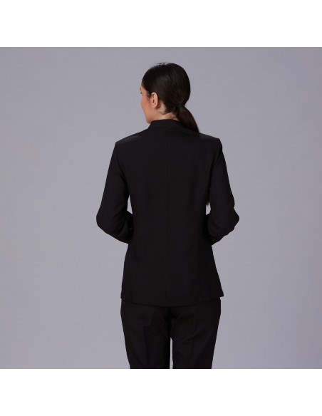 CHAQUETA MUJER MAO NEGRA BOTON DORADO CHAQUETA MUJER MAO NEGRA BOTON DORADO