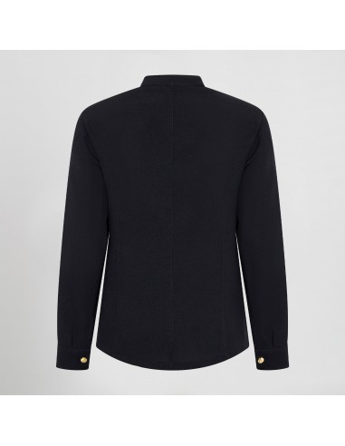 CHAQUETA MUJER MAO NEGRA BOTON DORADO