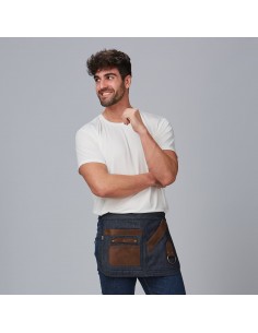 DELANTAL CORTO VAQUERO Y PIEL 30X42 CM