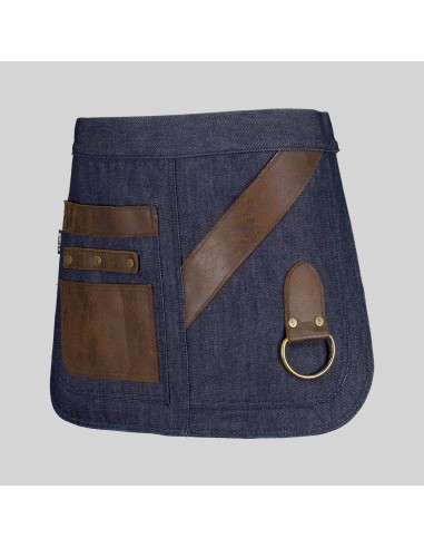 DELANTAL CORTO VAQUERO Y PIEL 30X42 CM