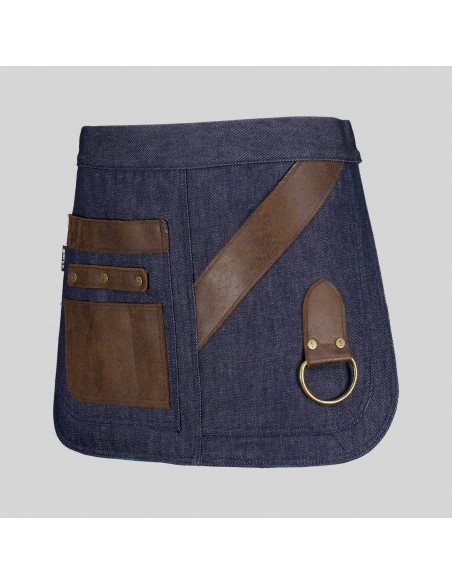 DELANTAL CORTO VAQUERO Y PIEL 30X42 CM