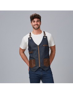 CHALECO UNISEX VAQUERO Y PIEL KURUME