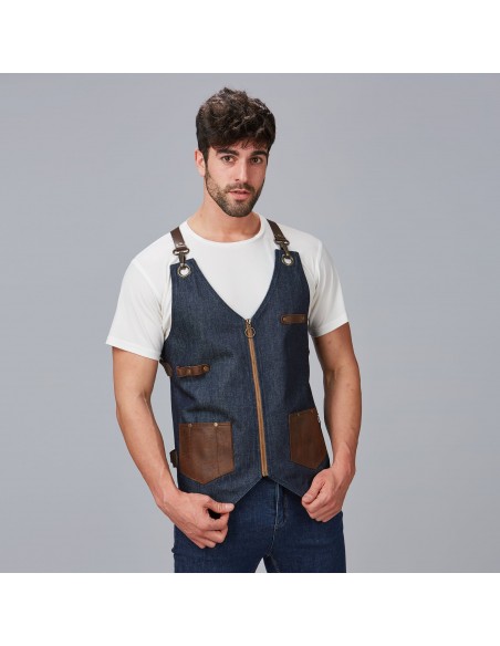 CHALECO UNISEX VAQUERO Y PIEL KURUME