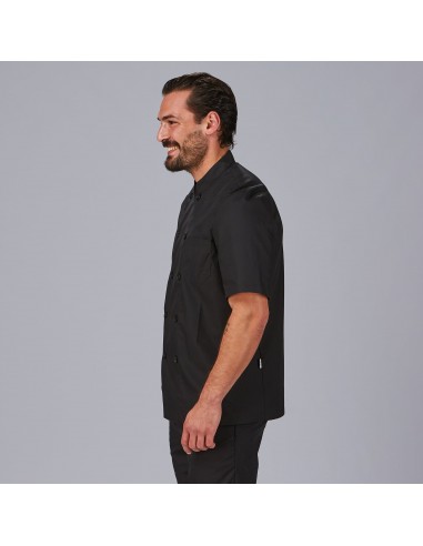 CHAQUETA COCINA UNISEX POPELIN FINO NEGRO M/C