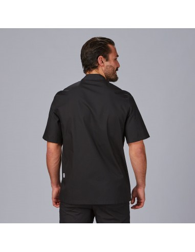 CHAQUETA COCINA UNISEX POPELIN FINO NEGRO M/C