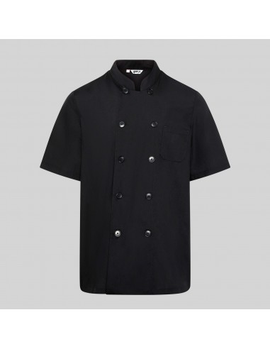 CHAQUETA COCINA UNISEX POPELIN FINO NEGRO M/C