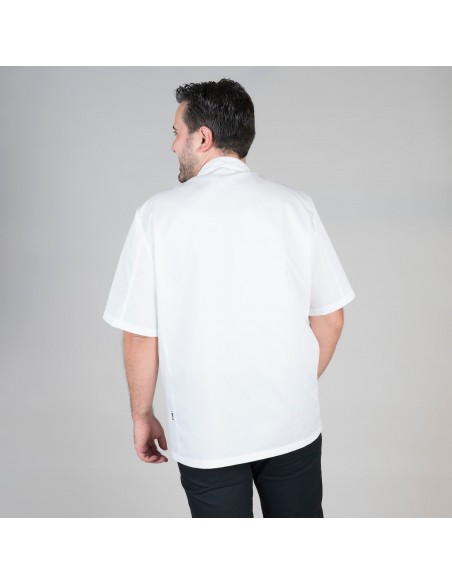 CHAQUETA COCINA UNISEX PLANA BLANCA M/C