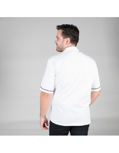 CHAQUETA COCINA UNISEX M/C BLANCA VIVO COLOR