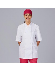 CHAQUETA COCINA UNISEX SARGA BLANCA M/C
