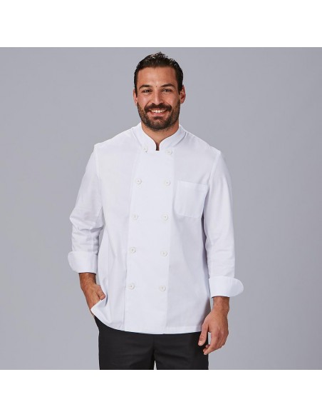 CHAQUETA COCINA UNISEX M/L SARGA BLANCA
