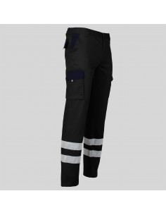 PANTALON UNISEX MULTIBOLSILLOS ELASTICO GAMO COMBI + 2 BANDAS REFLECT.