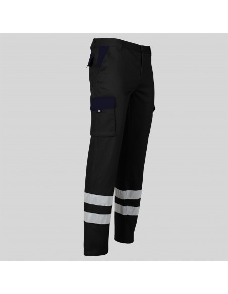 PANTALON UNISEX MULTIBOLSILLOS ELASTICO GAMO COMBI + 2 BANDAS REFLECT.