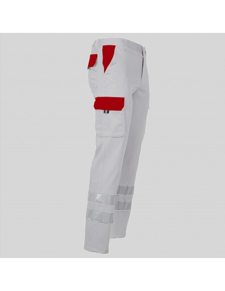 PANTALON UNISEX MULTIBOLSILLOS ELASTICO GAMO COMBI + 2 BANDAS REFLECT.