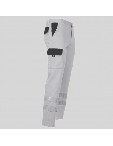 PANTALON UNISEX MULTIBOLSILLOS ELASTICO GAMO COMBI + 2 BANDAS REFLECT.