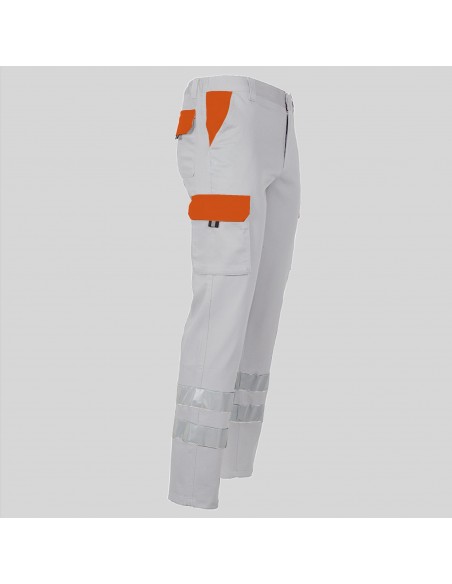 PANTALON UNISEX MULTIBOLSILLOS ELASTICO GAMO COMBI + 2 BANDAS REFLECT.