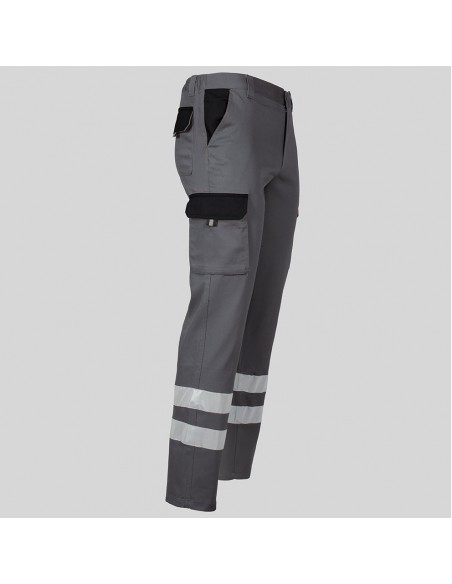 PANTALON UNISEX MULTIBOLSILLOS ELASTICO GAMO COMBI + 2 BANDAS REFLECT.