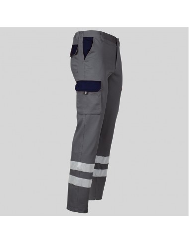 PANTALON UNISEX MULTIBOLSILLOS ELASTICO GAMO COMBI + 2 BANDAS REFLECT.