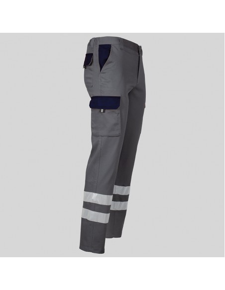 PANTALON UNISEX MULTIBOLSILLOS ELASTICO GAMO COMBI + 2 BANDAS REFLECT.