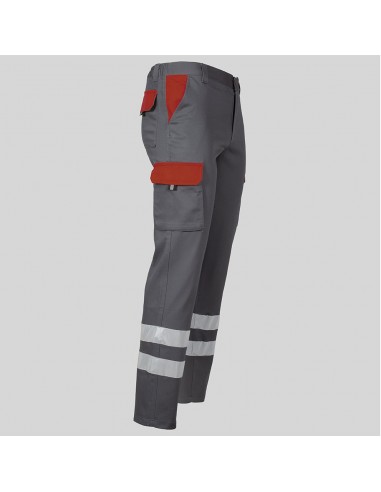 PANTALON UNISEX MULTIBOLSILLOS ELASTICO GAMO COMBI + 2 BANDAS REFLECT.