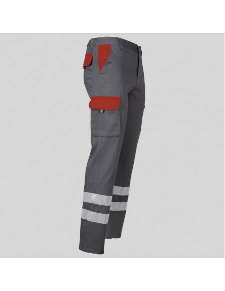 PANTALON UNISEX MULTIBOLSILLOS ELASTICO GAMO COMBI + 2 BANDAS REFLECT.