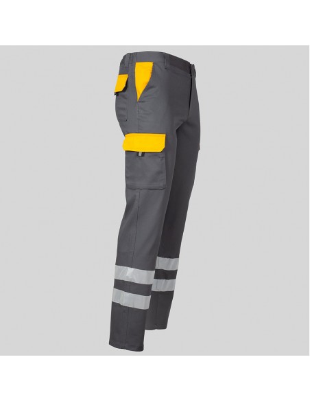 PANTALON UNISEX MULTIBOLSILLOS ELASTICO GAMO COMBI + 2 BANDAS REFLECT.