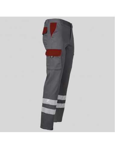 PANTALON UNISEX MULTIBOLSILLOS ELASTICO GAMO COMBI + 2 BANDAS REFLECT.