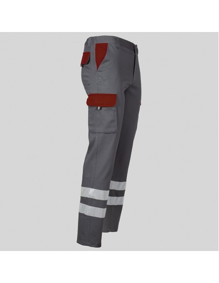PANTALON UNISEX MULTIBOLSILLOS ELASTICO GAMO COMBI + 2 BANDAS REFLECT.