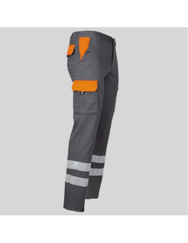 PANTALON UNISEX MULTIBOLSILLOS ELASTICO GAMO COMBI + 2 BANDAS REFLECT.
