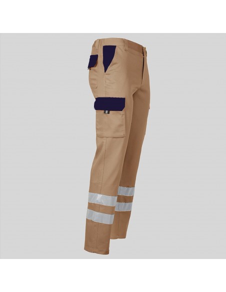 PANTALON UNISEX MULTIBOLSILLOS ELASTICO GAMO COMBI + 2 BANDAS REFLECT.