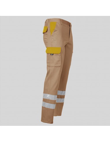 PANTALON UNISEX MULTIBOLSILLOS ELASTICO GAMO COMBI + 2 BANDAS REFLECT.