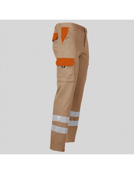 PANTALON UNISEX MULTIBOLSILLOS ELASTICO GAMO COMBI + 2 BANDAS REFLECT.