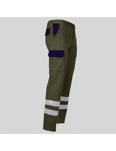PANTALON UNISEX MULTIBOLSILLOS ELASTICO GAMO COMBI + 2 BANDAS REFLECT.