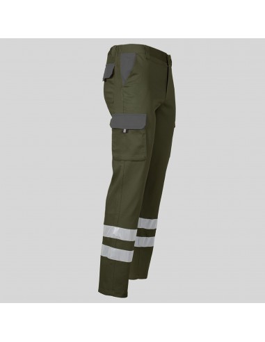 PANTALON UNISEX MULTIBOLSILLOS ELASTICO GAMO COMBI + 2 BANDAS REFLECT.