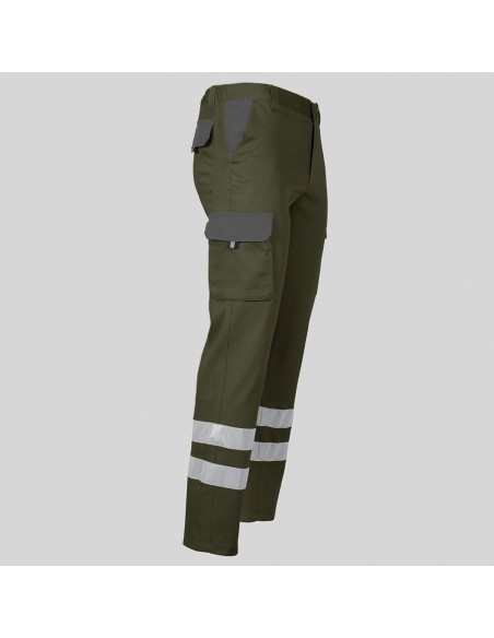 PANTALON UNISEX MULTIBOLSILLOS ELASTICO GAMO COMBI + 2 BANDAS REFLECT.