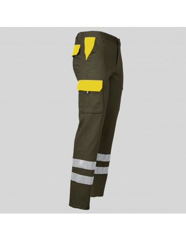 PANTALON UNISEX MULTIBOLSILLOS ELASTICO GAMO COMBI + 2 BANDAS REFLECT.