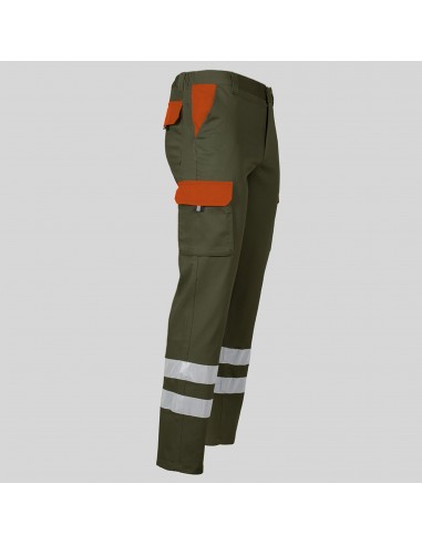 PANTALON UNISEX MULTIBOLSILLOS ELASTICO GAMO COMBI + 2 BANDAS REFLECT.