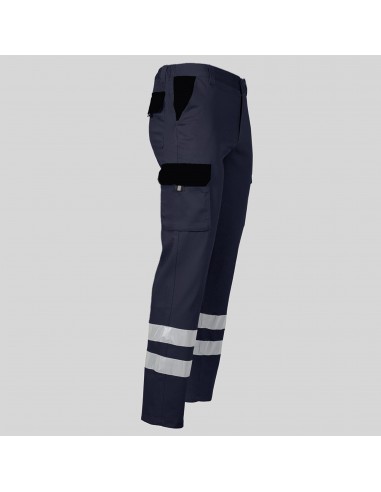 PANTALON UNISEX MULTIBOLSILLOS ELASTICO GAMO COMBI + 2 BANDAS REFLECT.