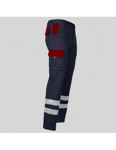 PANTALON UNISEX MULTIBOLSILLOS ELASTICO GAMO COMBI + 2 BANDAS REFLECT.
