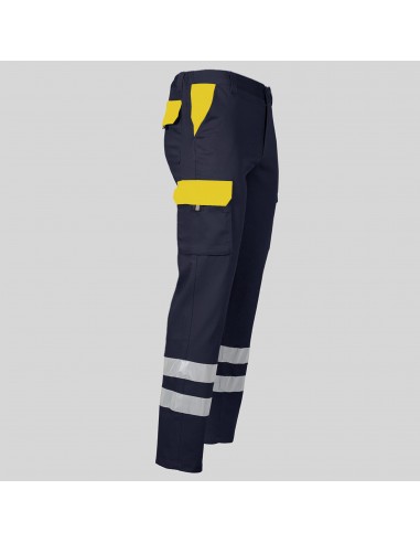 PANTALON UNISEX MULTIBOLSILLOS ELASTICO GAMO COMBI + 2 BANDAS REFLECT.