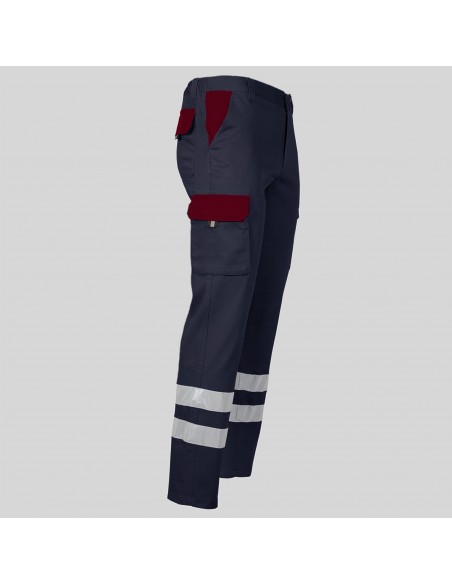 PANTALON UNISEX MULTIBOLSILLOS ELASTICO GAMO COMBI + 2 BANDAS REFLECT.