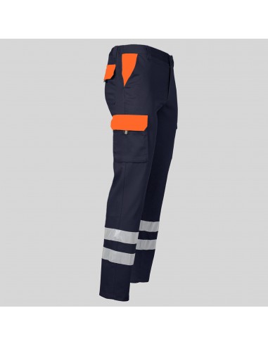 PANTALON UNISEX MULTIBOLSILLOS ELASTICO GAMO COMBI + 2 BANDAS REFLECT.