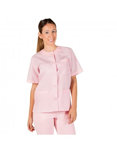 BLUSA SANITARIO UNISEX ABOTONADA VICHY COMBINADA