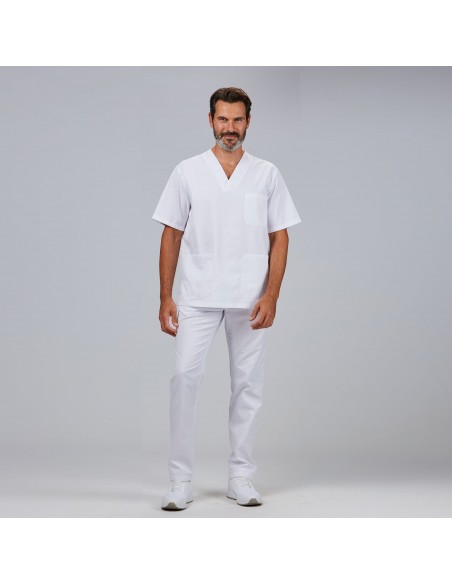 CONJUNTO UNISEX BLUSA CUELLO PICO /PANTALON GOMA ENTERA