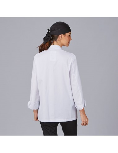 CHAQUETA COCINA UNISEX BOTON FORRADO M/L BLANCA