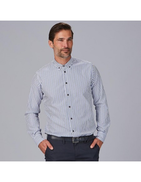 CAMISA HOMBRE RAYAS BICOLOR SLIM FIT ALESSANDRO
