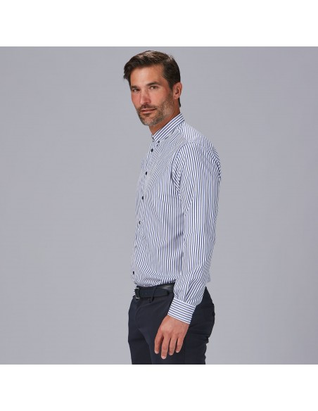 CAMISA HOMBRE RAYAS BICOLOR SLIM FIT ALESSANDRO