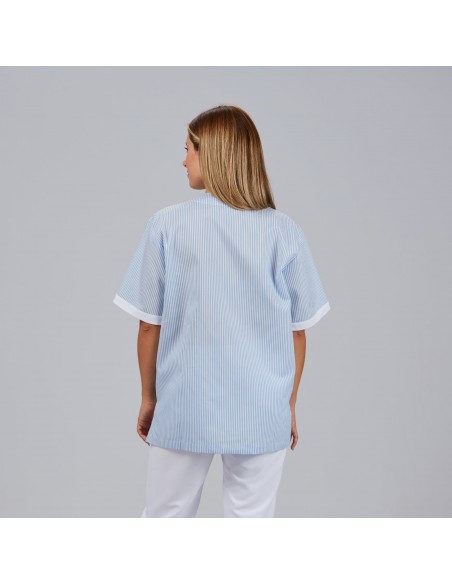 BLUSA SANITARIO UNISEX PICO ABIERTO VICHY COMBINADA