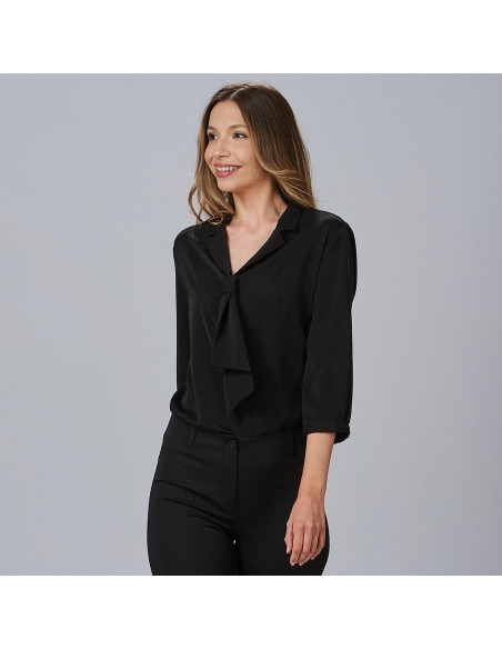 BLUSA MUJER CUELLO SOLAPA LAZO FLAVIA