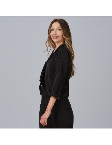 BLUSA MUJER CUELLO SOLAPA LAZO FLAVIA